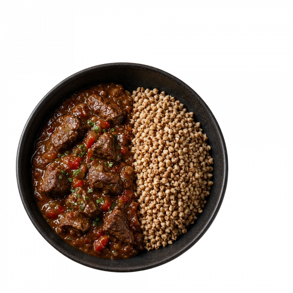 Гуляш с гречкой